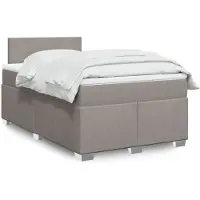 vidaXL Boxspringbett mit Matratze Taupe 120x200 cm Stoff