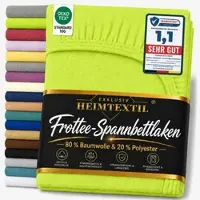 EXKLUSIV HEIMTEXTIL Frottee Spannbettlaken 140 - 160 x 200 cm Apfelgrün 80% Baumwolle 20% Polyester Öko - Tex Zertifiziert Bed-Sheet Bettlaken Spannb