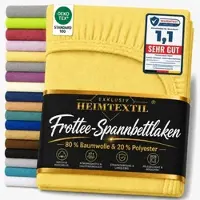 EXKLUSIV HEIMTEXTIL Frottee Spannbettlaken 200 x 220 cm Gelb