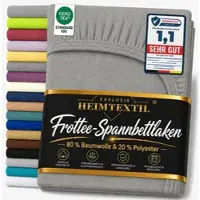 EXKLUSIV HEIMTEXTIL Frottee Spannbettlaken 200 x 220 cm Grau