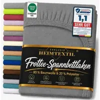 EXKLUSIV HEIMTEXTIL Frottee Spannbettlaken Rundumgummizug Marke 120 x 200 cm Anthrazit 80% Baumwolle 20% Polyester Öko - Tex Zertifiziert Bed-Sheet
