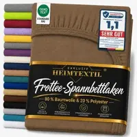 EXKLUSIV HEIMTEXTIL Frottee Spannbettlaken 200 x 220 cm Schokobraun