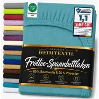 EXKLUSIV HEIMTEXTIL Frottee Spannbettlaken Premium 90 - 100 x 200 cm Türkis