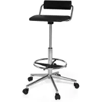 Hjh OFFICE TOP WORK 28 - Arbeitsstuhl Arbeitshocker Schwarz