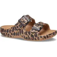 Crocs Pantolette "Saturday Animal Sandal W" Sommerschuh, Hausschuh, Strandschuh im Animal-Print