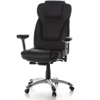 Hjh OFFICE Profi Chefsessel EMBASSY 200 L Ergonomischer Bürostuhl mit Armlehnen (höhenverstellbar) Leder Drehstuhl für Büro, Zuhause