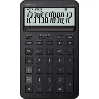 Casio Tischrechner JW-200DQ, LC-Display, 12 Stellen, kaufmännische Rundung, Mehrwertsteuer-Funktion, Batterie-/Solarbetrieb, B 109 x H 182 mm, schwarz