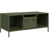 vidaXL Couchtisch Olivgrün 101,5x50x43,5 cm Kaltgewalzter Stahl