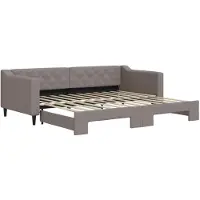 vidaXL Tagesbett Ausziehbar Taupe 90x200 cm Stoff
