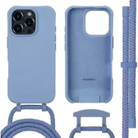 IMoshion Apple iPhone 16 Pro Hülle - Silikon - - Backcover/Hülle mit Band/Soft Case - Blau