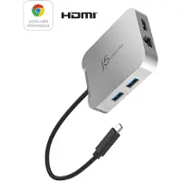 J5CREATE JCD391-N 4K60 Elite USB-C PD Multi-Port Adapter, Kabelgebunden, USB 3.2 Gen 1 (3.1 Gen 1) Type-C, 85 W, 10,100,1000 Mbit/s, Silber, 5 Gbit/s