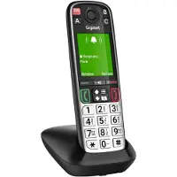 Gigaset EASY 500HX, Analoges/DECT-Telefon, Kabelloses Mobilteil, Freisprecheinrichtung, 200 Eintragungen, Anrufer-Identifikation, Schwarz, Silber