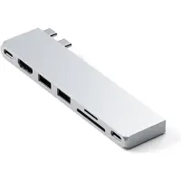Satechi ST-HUCPHSM, Andocken, USB 3.2 Gen 2 (3.1 Gen 2) Type-C, 100 W, 1.4/2.3, Grau, Space Gray