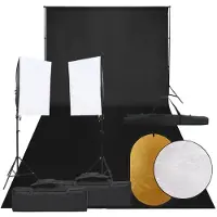 vidaXL Fotostudio-Set mit Beleuchtung, Hintergrund und Reflektor
