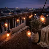 Spetebo Lichterkette mit 10 Lampen - Flame Lights - Flammenlicht Beleuchtung 270 cm