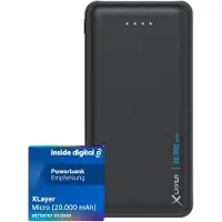 XLayer Powerbank Micro 20000mAh Akku schnelles Aufladen externes Ladegerät