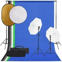 vidaXL Fotostudio-Set mit Beleuchtung, Hintergrund und Reflektor