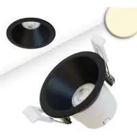 ISOLED 116701 LED Einbaustrahler BACK60, schwarz matt, rund, 5W, CRI90, 3000K, rückversetzt, UGR
