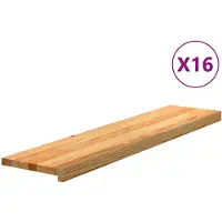 vidaXL Treppenstufen 16 Stk. Hellbraun 110x30x2 cm Massivholz Eiche