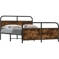 vidaXL Metallbett ohne Matratze Räuchereiche 150x200 cm