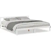 vidaXL Massivholzbett Extra Lang ohne Matratze Weiß 180x220 Kieferholz