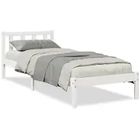 vidaXL Massivholzbett Extra Lang ohne Matratze Weiß 100x220 Kieferholz