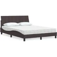 vidaXL Bett mit Matratze "Hanko" Dunkelbraun 140x200 cm Stoff