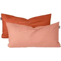 Schiesser Kissenhüllenset Doubleface | Zweifarbig | Renforcé | 2-teilig | 100% Baumwolle | Angenehm weich & glatt | YKK-Reißverschluss | 40x80 cm | Terrakotta