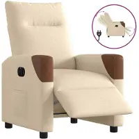 vidaXL Relaxsessel Elektrisch Creme Stoff