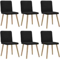 vidaXL Esszimmerstühle 6 Stk. Schwarz Stoff