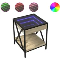vidaXL Couchtisch mit Infinity-LED Sonoma-Eiche 40x40x49 cm