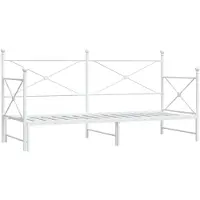 vidaXL Tagesbett Ausziehbar ohne Matratze Weiß 75x190 cm Stahl