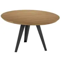 STONES Henry - Fester Tisch (DIAM 130 cm) aus schwarzem Eichenfurnier