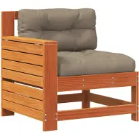 vidaXL Gartensofa mit Armlehne und Kissen Wachsbraun Massivholz Kiefer