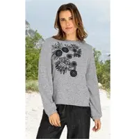 DW-Shop Viskose-Mix-Shirt in Melange grau in Größe 48/50 von , Grau, 48/50