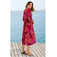 DW-Shop Viskose-Kleid in Druck rot in Größe 52/54 von , Rot, 52/54