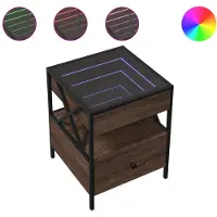 vidaXL Couchtisch mit Infinity-LED Braun Eichen-Optik 40x40x51 cm