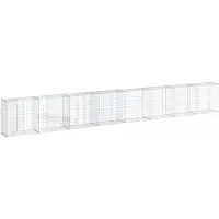 vidaXL Gabione mit Deckel 800x50x100 cm Verzinktes Eisen