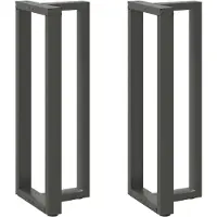 vidaXL Bartischbeine T-Form 2 Stk. Anthrazit 50x35x(110-111) cm Stahl