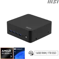 MSI Cubi Z AI 8M-012EU, 3,8 GHz, AMD Ryzen 7, 8845HS, 16 GB, 1 TB, Windows 11 Pro