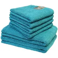 Möve Superwuschel Frottier Set 6-tlg 4x Handtuch 50x100 cm + 2x Duschtuch 80x150 cm | lagoon - blau