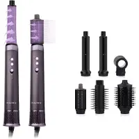 Ginza.se Warmluftbürste 1300 W 30 mm Lockenbürste Haartrockner 6-in-1 Ionen-Technologie Hair Flow Pro