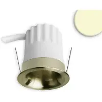 ISOLED LED Einbaustrahler BACK32, messing geb., rund, 5W, CRI90, 2700K, rückversetzt, Honeycomb, dimmbar 117254
