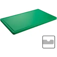 Caterchef Schneidetablett grünes Polyethylen mit Rinne ( Obst & Gemüse ) 50x30x2(h)cm