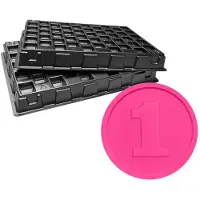 Combicraft Wertmarken-Chips mit Reliefprägung „1“ in Neonpink – 1.000 Stück inklusiv zwei Zählbrettern