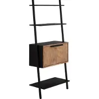 DTP Home Regal Cosmo Teak und Metall, Industrial Design mit Klapptüren, natur schwarz, 70x35x200 cm