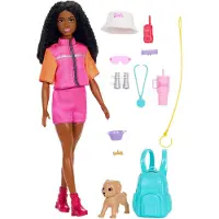 Mattel Outdoor-Abenteuer Modepuppe „Brooklyn“ mit mehr als 10 Zubehörteilen zum Thema Camping, darunter ein Hündchen, Modepuppe, Weiblich, 3 Jahr(e), Junge/Mädchen, 298 mm, Mehrfarbig