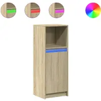 vidaXL LED-Sideboard Sonoma-Eiche 38x34x100 cm Holzwerkstoff