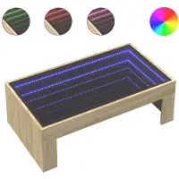 vidaXL Couchtisch mit Infinity-LED Sonoma-Eiche 90x50x30 cm