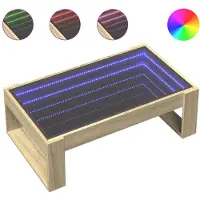 vidaXL Couchtisch mit Infinity-LED Sonoma-Eiche 90x53x30 cm